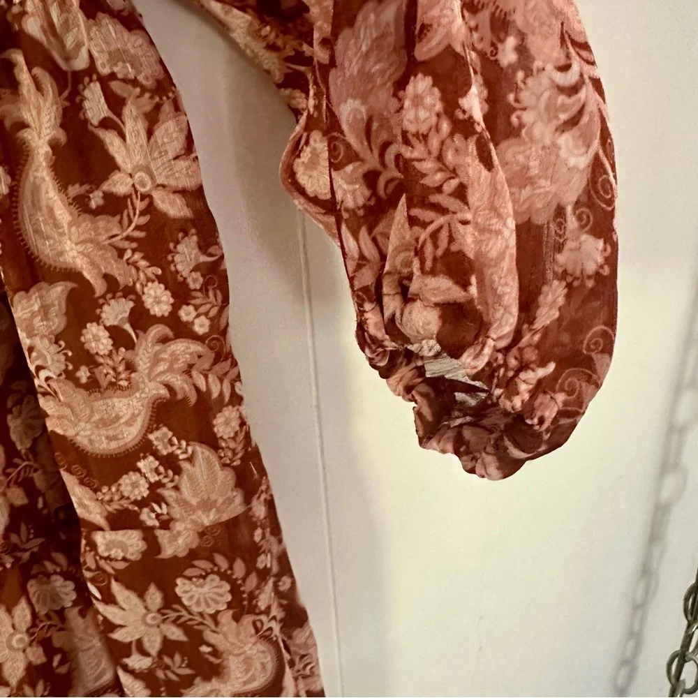 Lark + Grey Floral Dress Large L - Picture 4 of 6